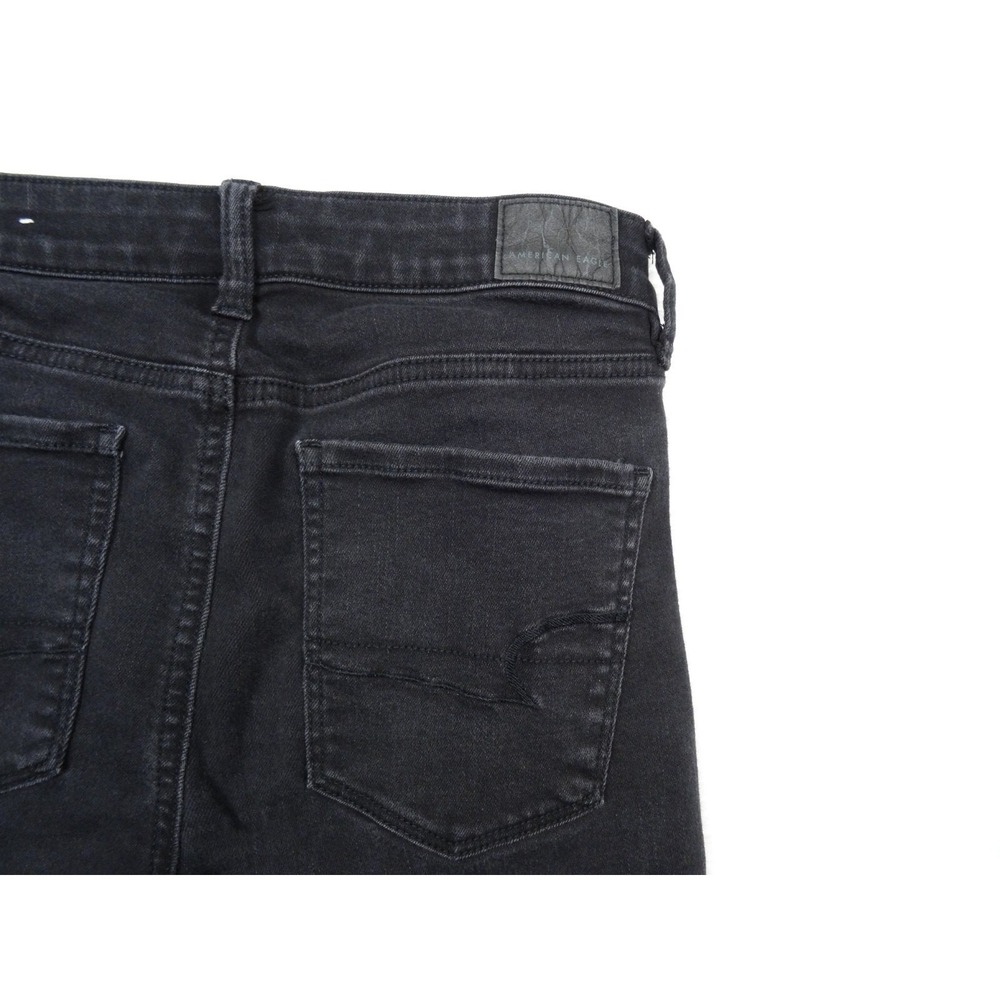 American Eagle Jeans Womens Size 8 Black High Rise Jegging Stretch Distressed - Picture 12 of 16